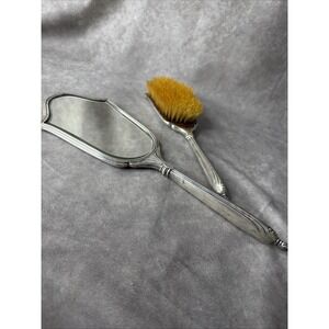 VINTAGE WEBSTER STERLING SILVER 925 WOMENS BRUSH & MIRROR SET 420 GRAMS